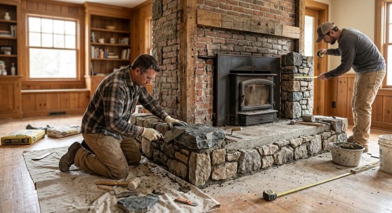 Brick Or Stone Fireplace Installation