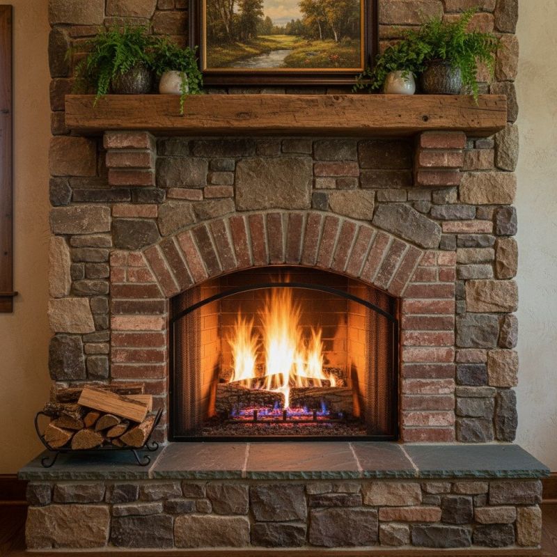 Brick Or Stone Fireplace Installation