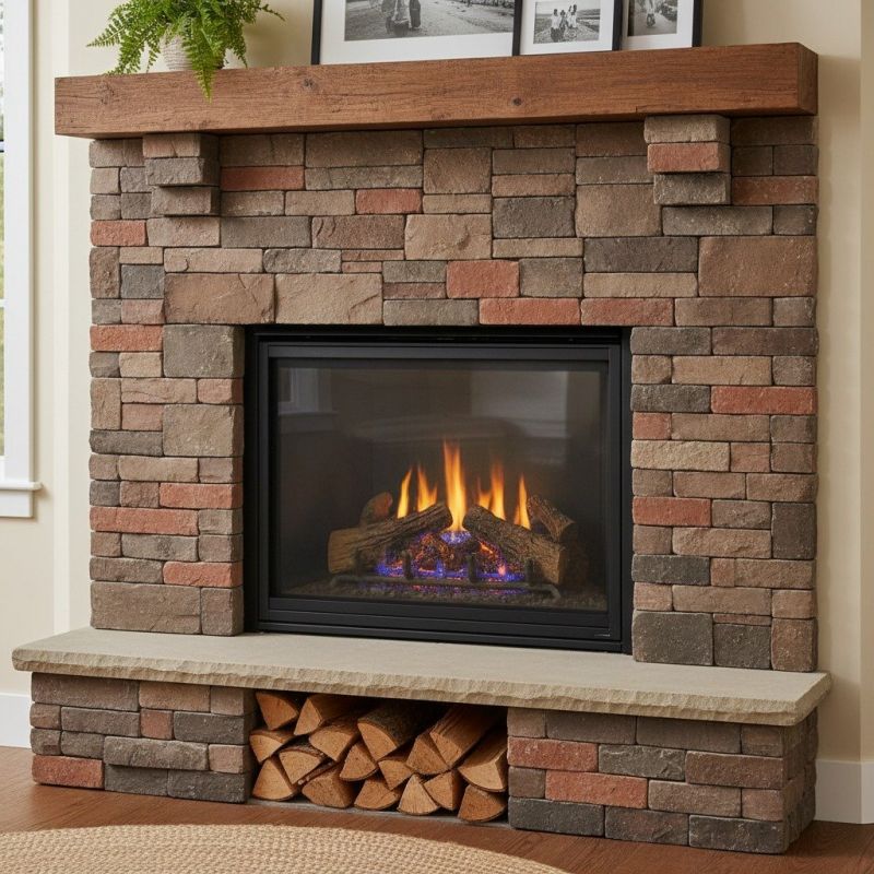 Brick Or Stone Fireplace Installation