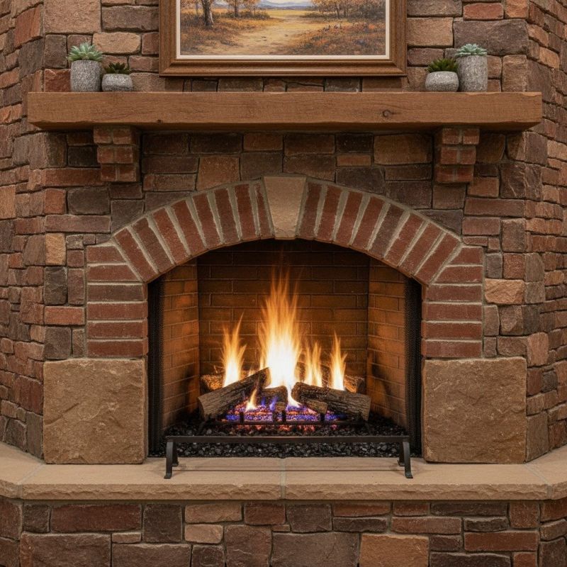 Brick Or Stone Fireplace Installation