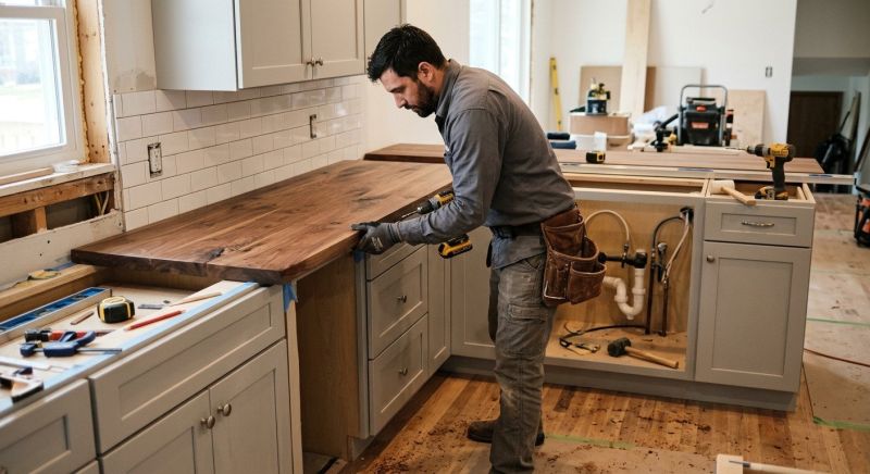 Wood Countertop Installation